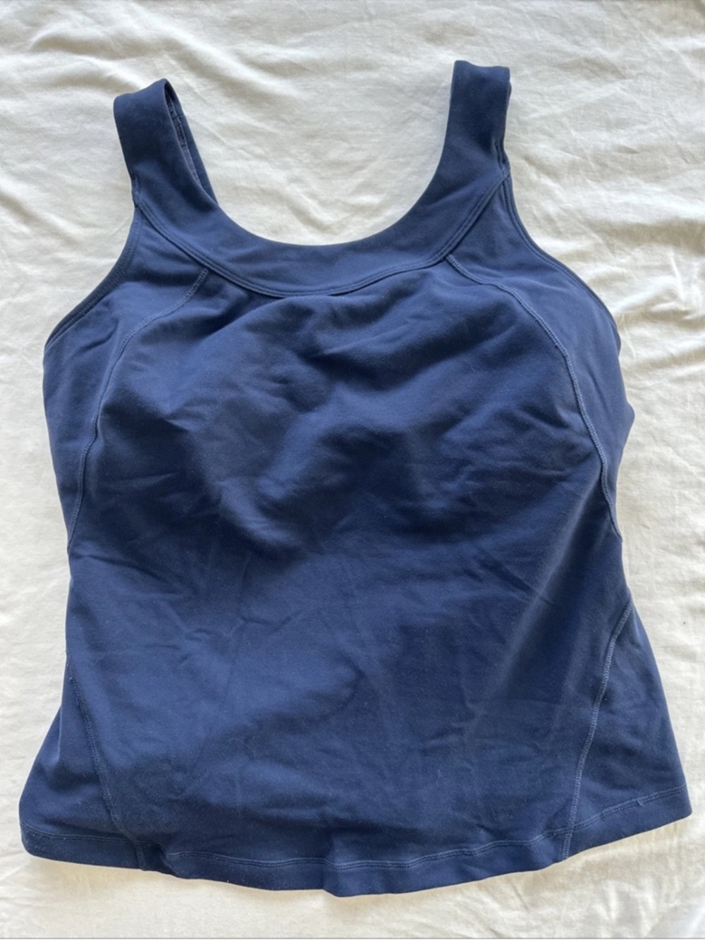 lululemon athletica Navy Scoop Neck built in bra Tank Top 36D